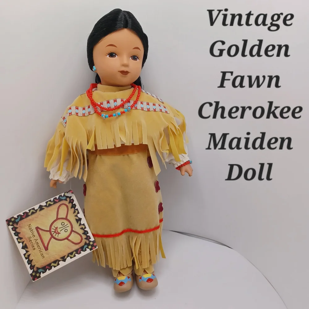 Goldrn Fawn Cherokee Maiden Native American-Inspired Doll with Fringe Outfit - Picture 13 of 13